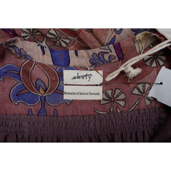 Chufy Womens Ghita Mini Dress M Multi-Color Pink Printed Blouson Sleeve Romania - Picture 6 of 7